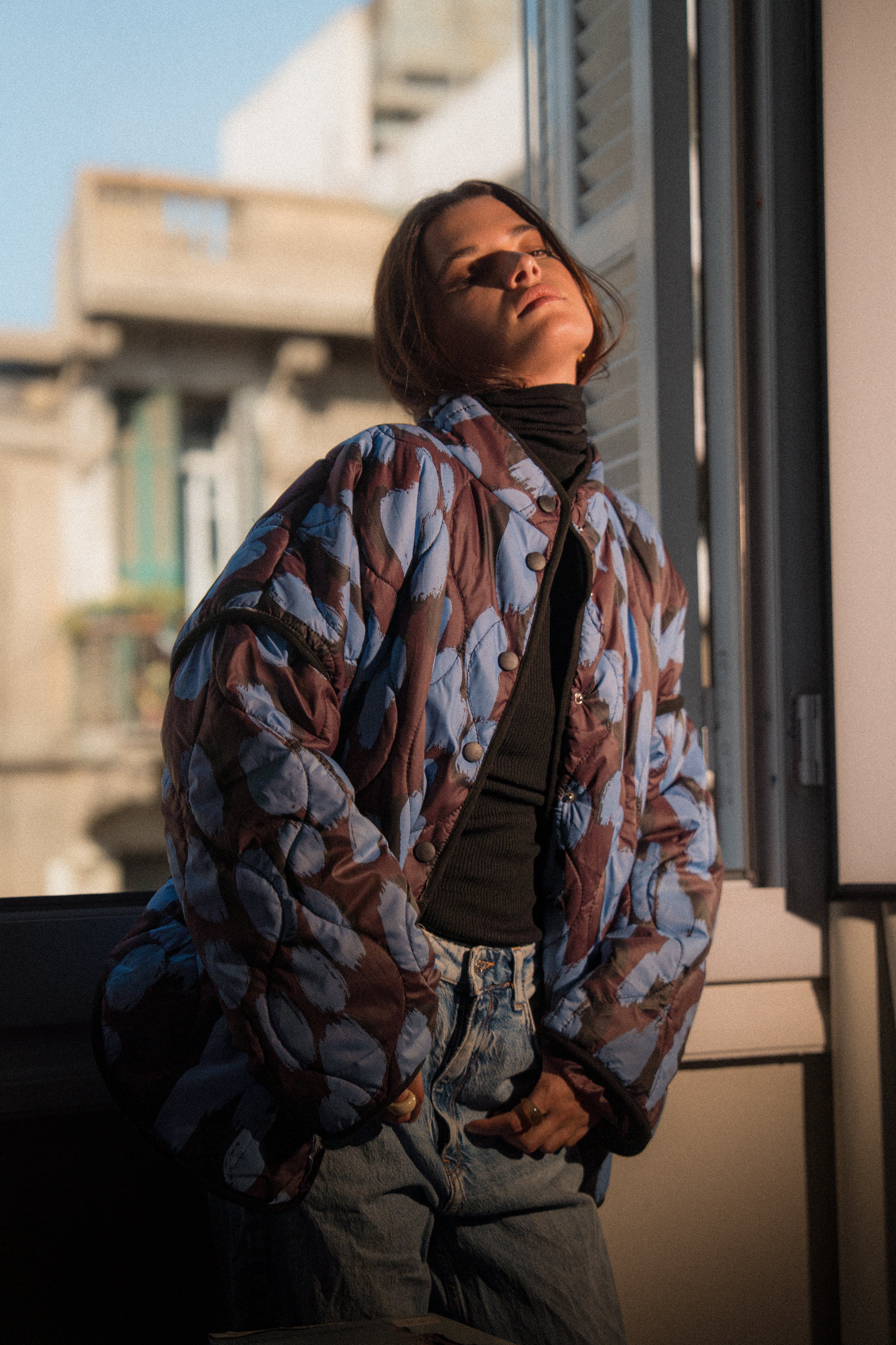 Quilted Jacket in Plum