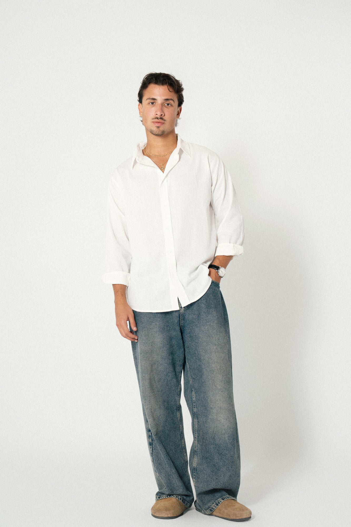 Men Full Sleeves Linen Shirts