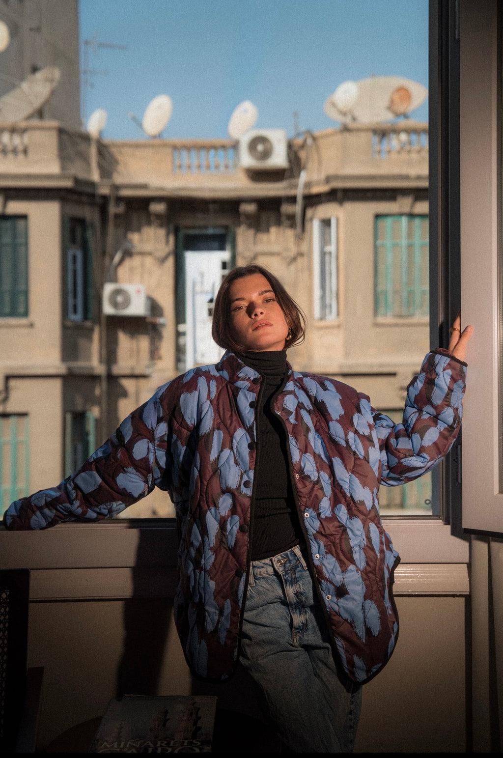 Quilted Jacket in Plum