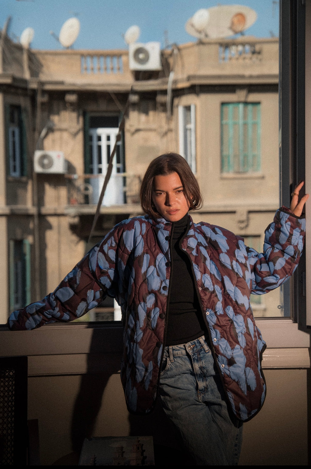 Quilted Jacket in Plum