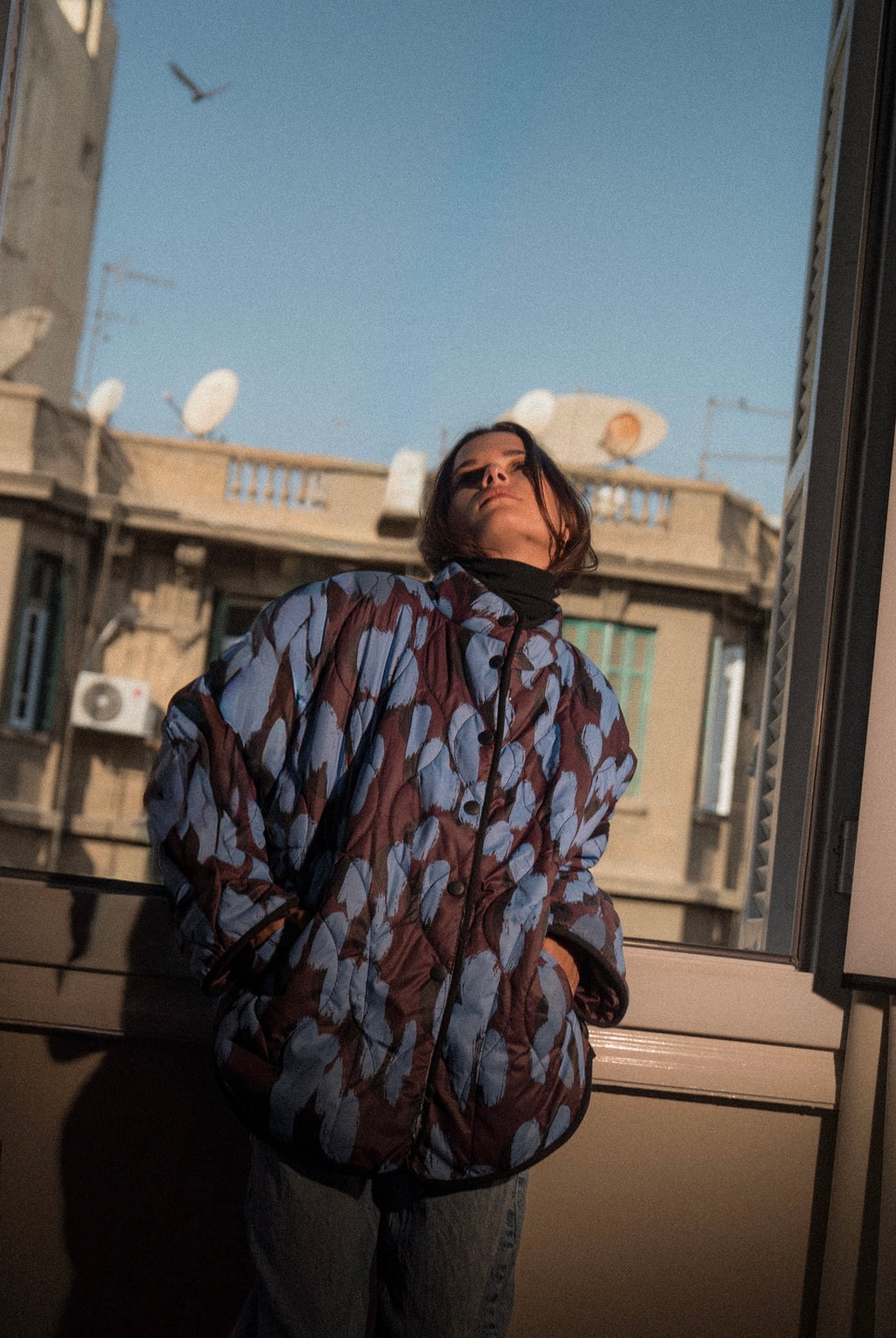 Quilted Jacket in Plum