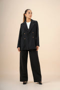 Pinstriped Blazer - Black