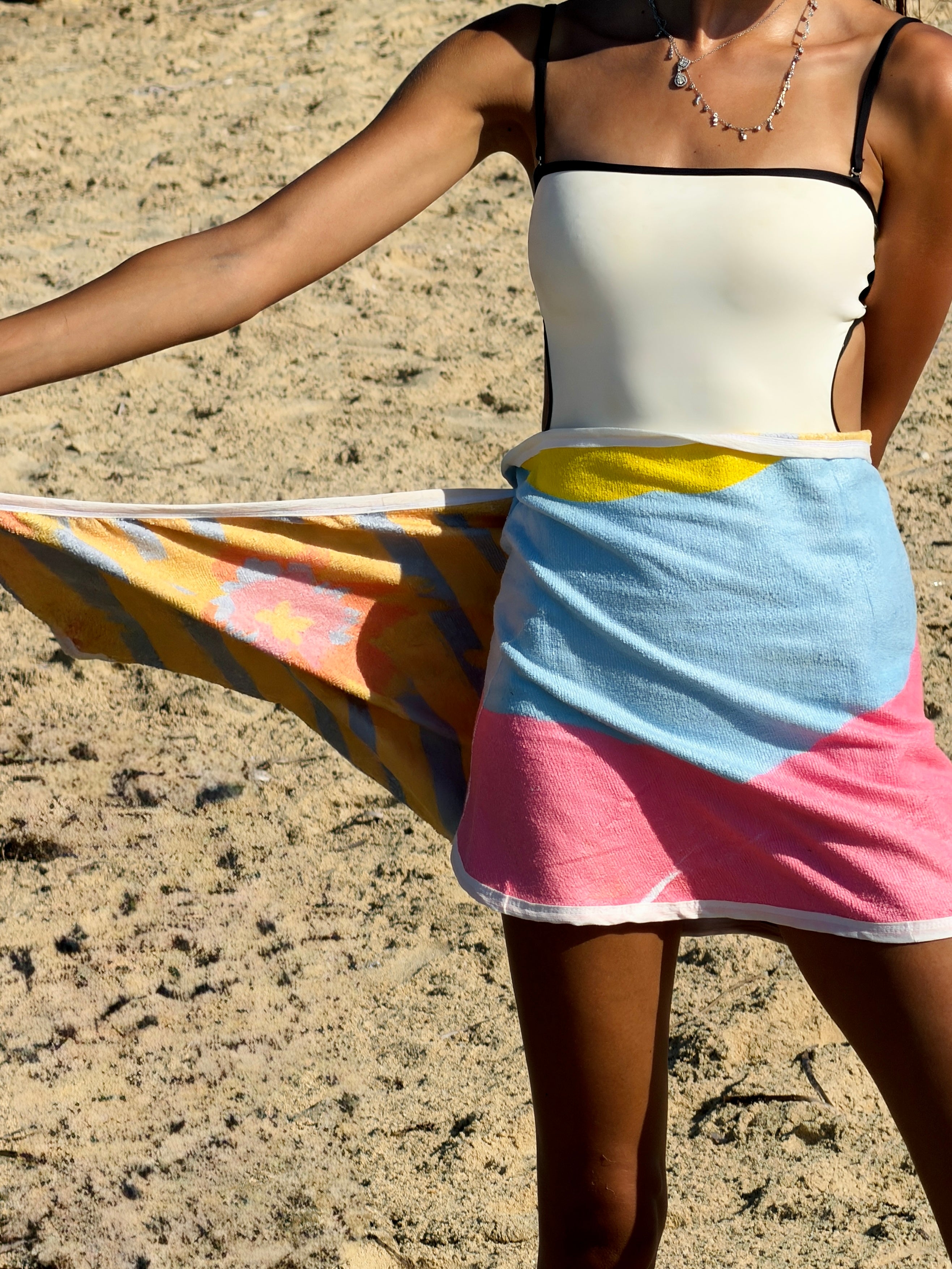 Short towel wrap skirt