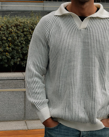 The Minimal Knit for Him - Off-White x Grey