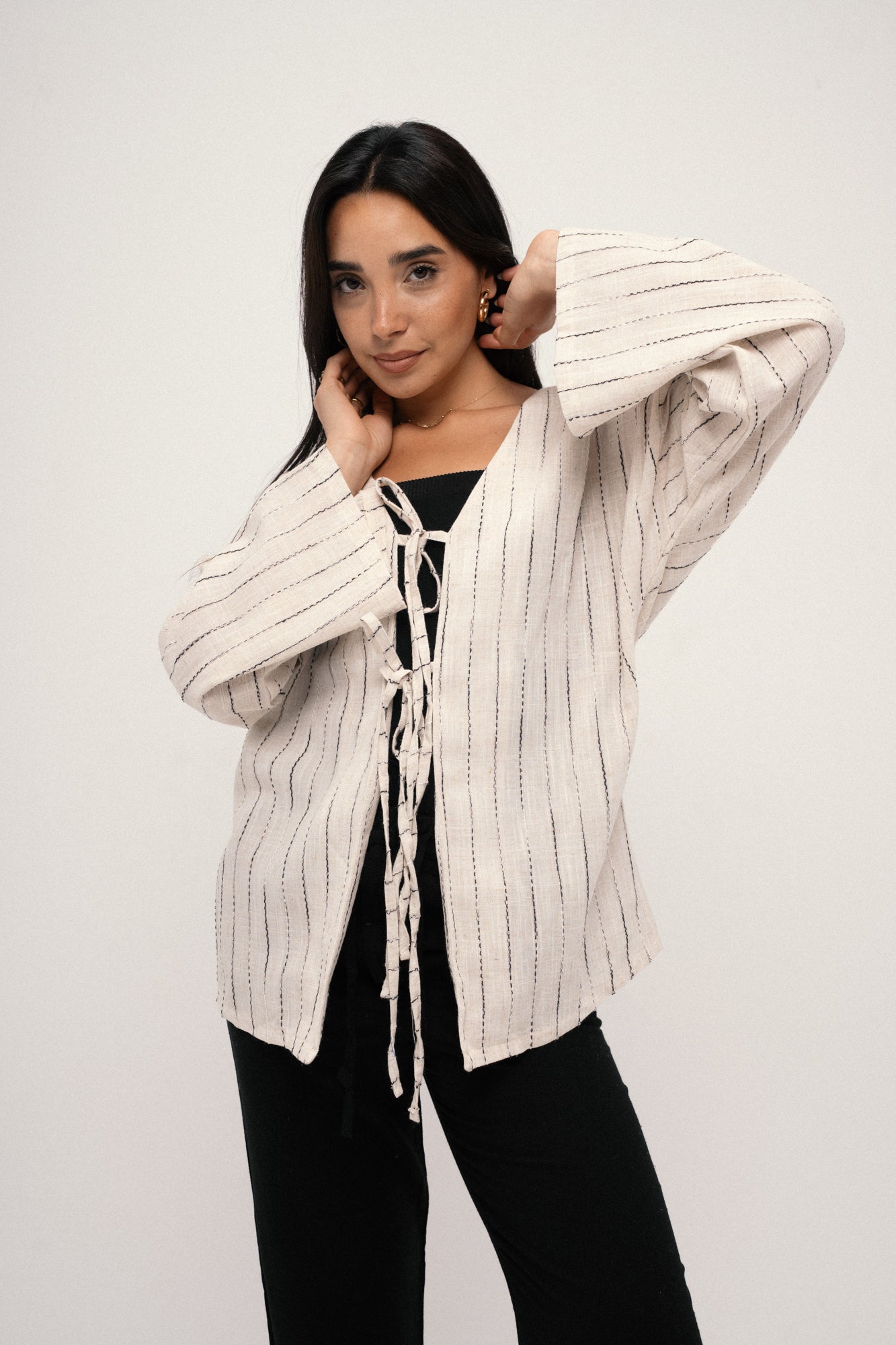 Knot Top - Beige x Black