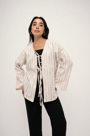Knot Top - Beige x Black