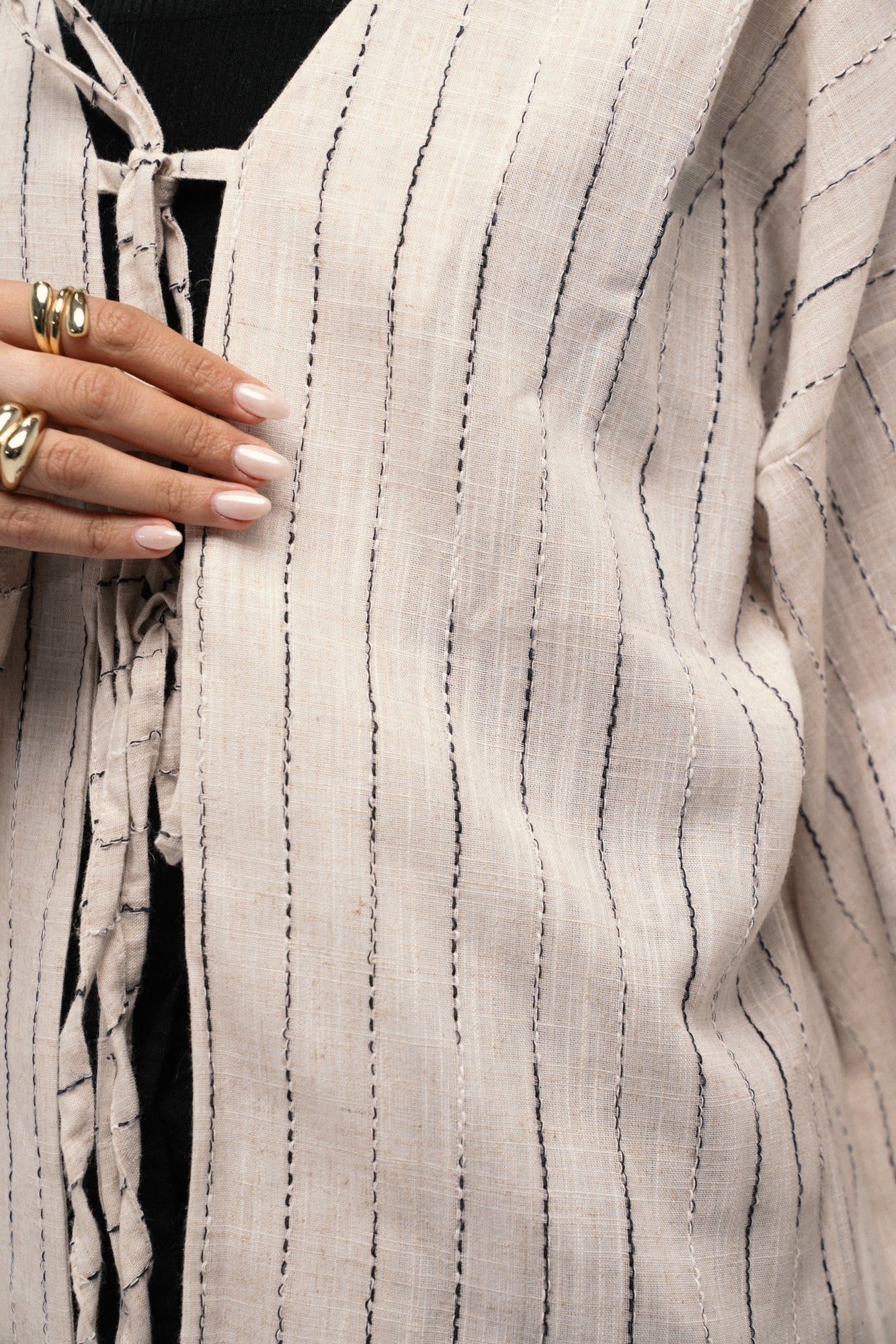 Knot Top - Beige x Black