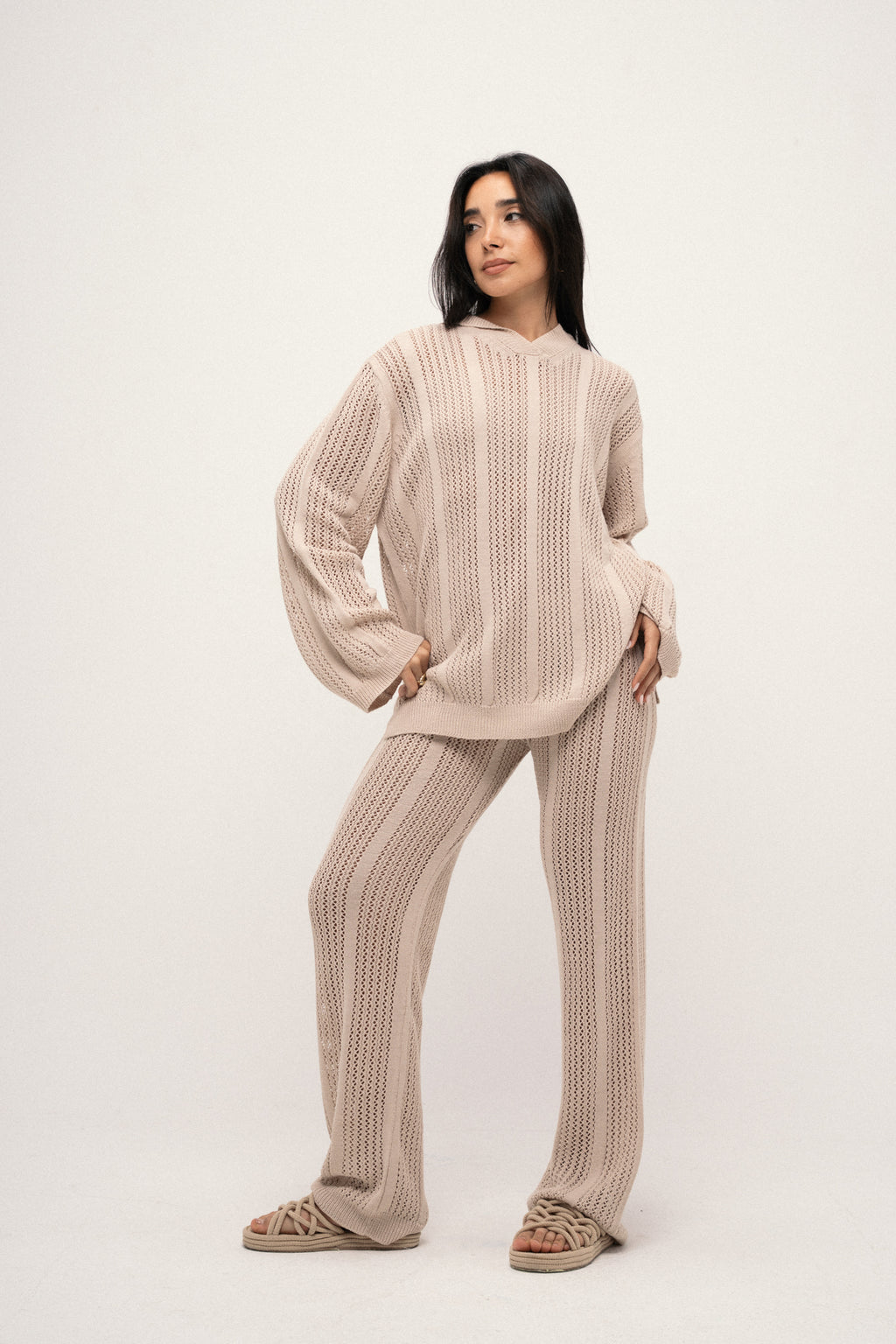 The Woven Set Beige