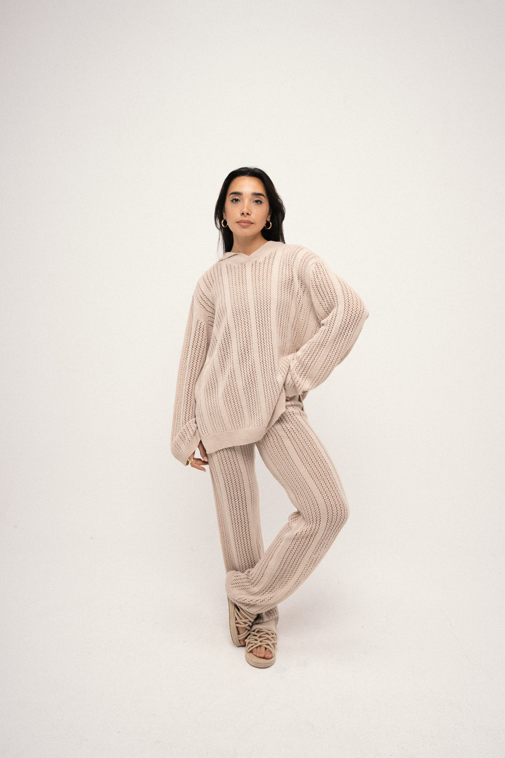 The Woven Set Beige