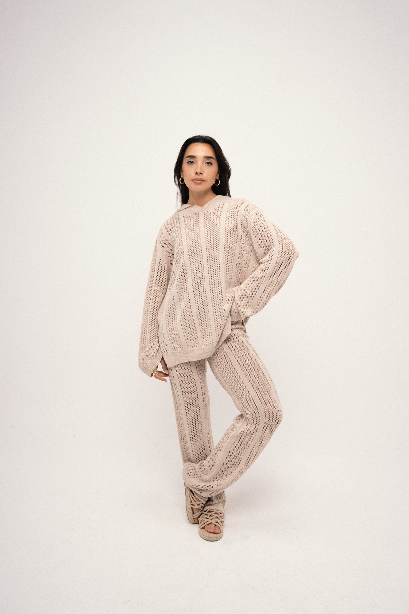 The Woven Set Beige